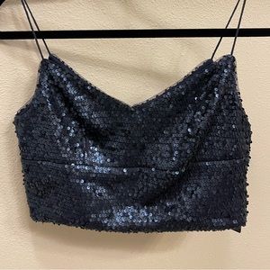 NEW Adrianna Papell Sequin Crop Top in Size 6